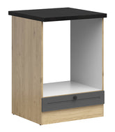 Junona Line - Underskap/Ovn 60 cm - m. benkeplate - Grafitt/Eik